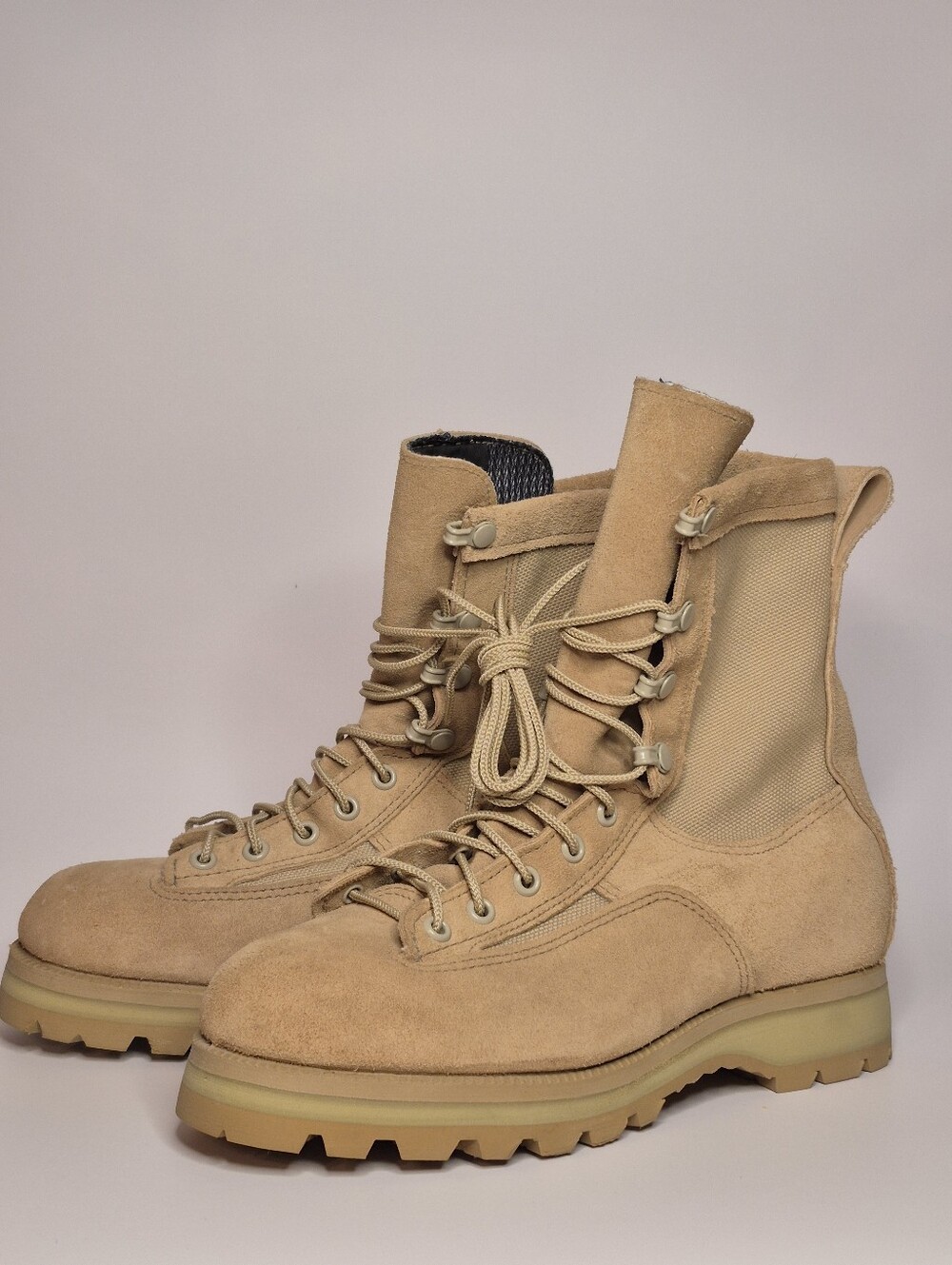 McRae Vibram Tan Suede Tactical Lace-Up Combat Boots